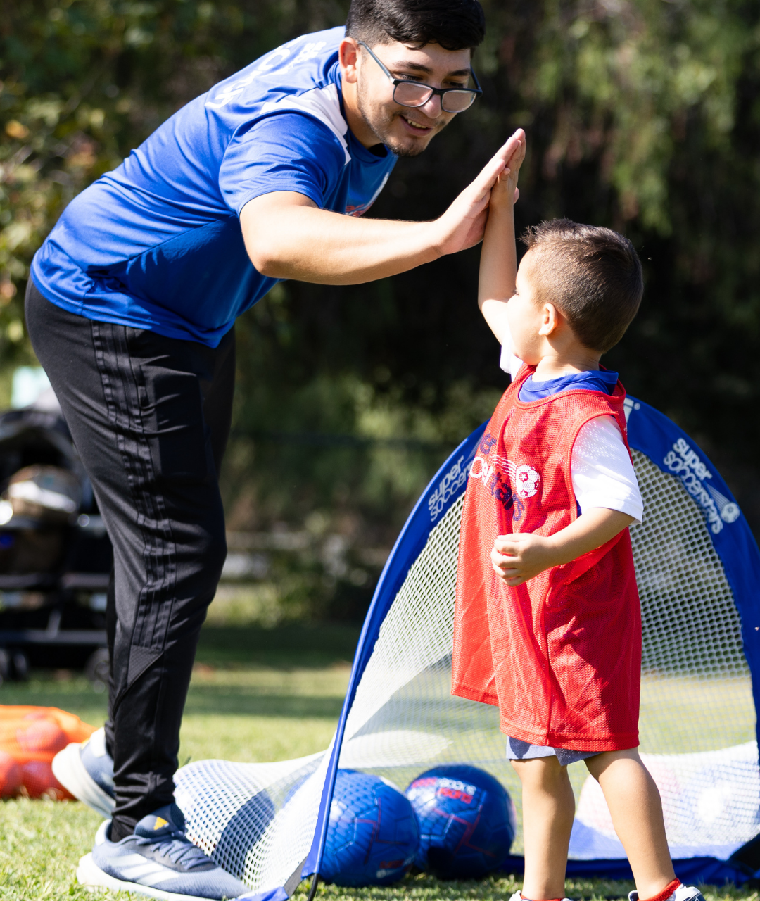 Soccer coach high five
