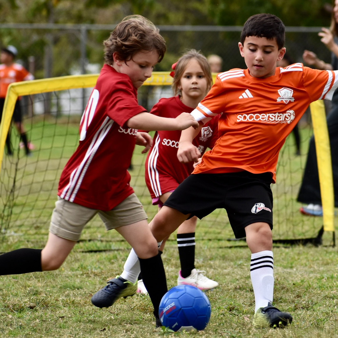 Kids playing soccer